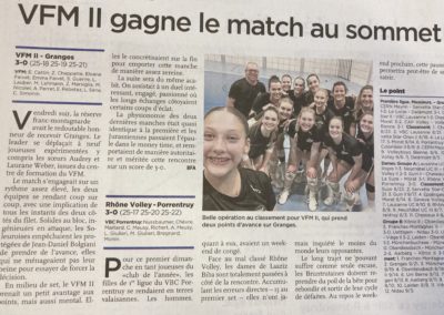 Volley 1re ligue: VFM II gagne le match au sommet