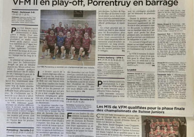 VFM II en play-off, Porrentruy en barrage