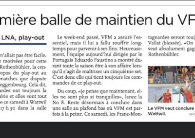 La première balle de maintien du VFM