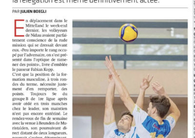 Nidau volley: Deux fois défait à Oberdiessbach