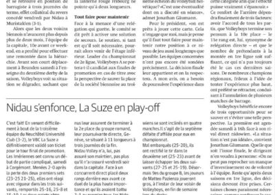 1re ligue: A Volleyboys, une solution de secours en réserve. Nidau s'enfonce, La Suze en play-off