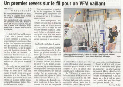 LNA: un premier revers sur le fil pour un VFM vaillant