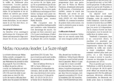 1ère ligue: Nidau nouveau leader, La Suze réagit