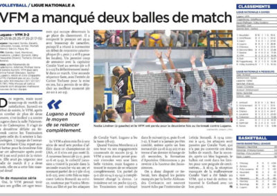 LNA: VFM a manqué deux balles de match à Lugano