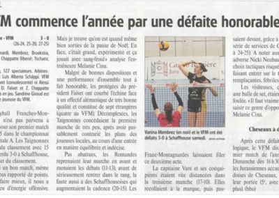 Le VFM commence l'année par une défaite honorable