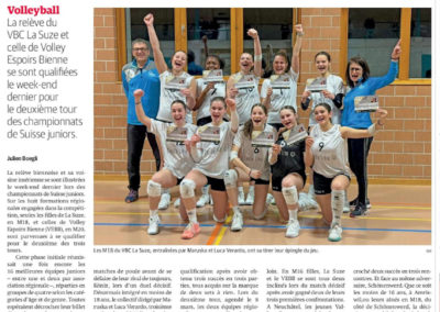 Volley régional: deux équipes poursuivent l'aventure nationale