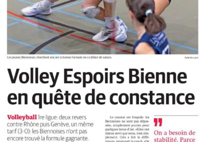 1re ligue: Volley Espoirs Bienne en quête de constance