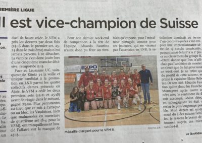 Volley 1re ligue: VFM II est vice-champion de Suisse