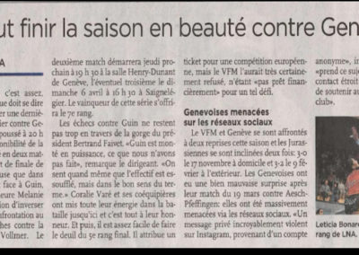 VFM veut finir la saison en beauté contre Genève