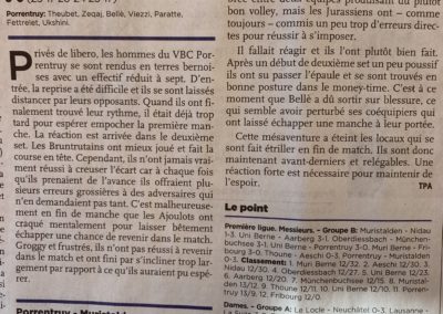 Volley 1ère ligue: le VBC Porrentruy en déroute