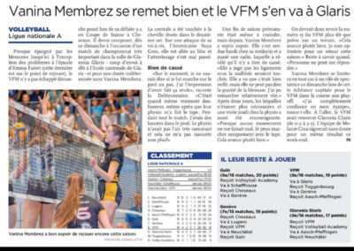 Vanina Membrez se remet bien et le VFM s'en va à Glaris