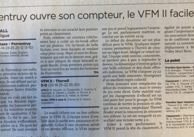 Volley 1re ligue: Porrentruy ouvre son compteur, le VFM facile