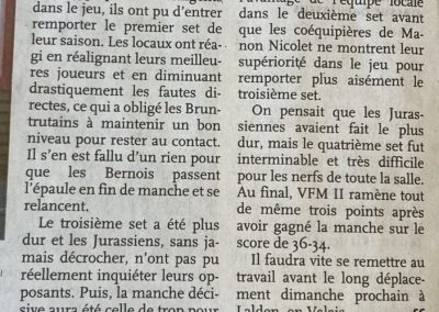 Volley 1re ligue: Porrentruy perd encore, VFM II gagne toujours