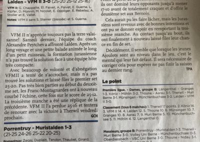 Volley 1re ligue: VFM n'y arrive pas en Valais