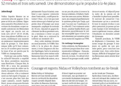 1re ligue: Courage et regrets: Nidau et Volleyboys tombent au tie-break