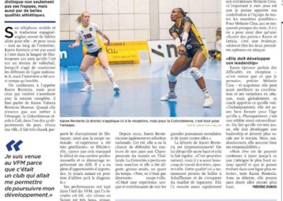 LNA: Karen Renteria, l'athlète du VFM