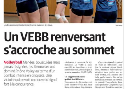 1re ligue: Un VEBB renversant s'accroche au sommet