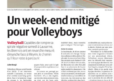 1re ligue: Un week-end mitigé pour Volleyboys, le VEBB s'accroche au sommet
