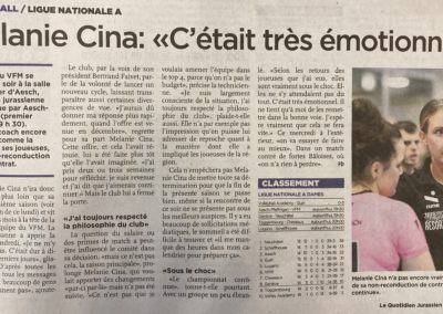 LNA: Mélanie Cina: "C'était très émotionnel"
