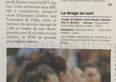 Coupe de Suisse: VFM a tiré Aarau