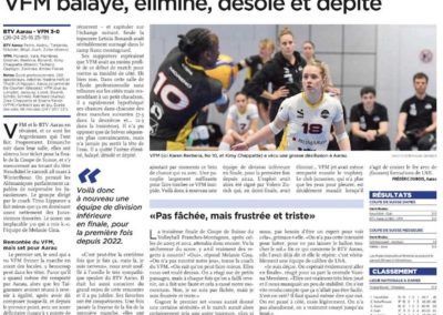 Coupe de Suisse: VFM balayé, éliminé, désolé et dépité