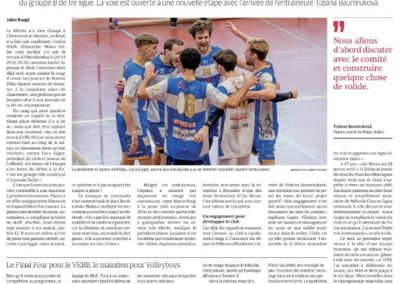 1re ligue: A Nidau, la fin d'un chapitre avant d'écrire la suite. Le Final Four pour le VEBB, le maintien pour Volleyboys