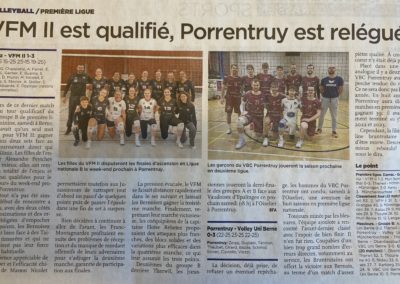 1re ligue: VFM II est qualifié, Porrentruy est relégué