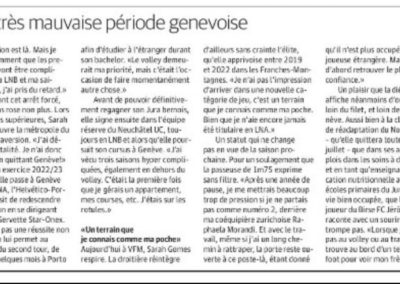 Magasine: une très mauvaise période genevoise pour Sarah Gomes