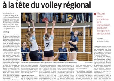 Assemblée des délégués: coup de tonnerre à la tête du volley régional